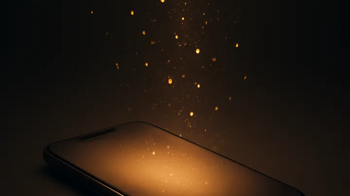 2444BDT COM Modern phone with glowing screen